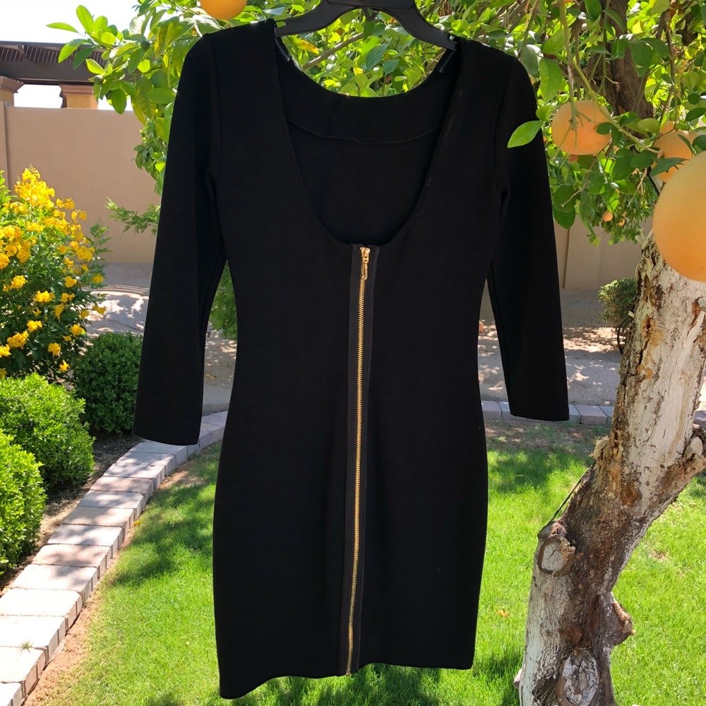Juicy Couture scoop back gold zip up dress XS